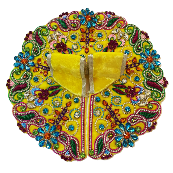 Yellow MultI Stone Designer Poshak 