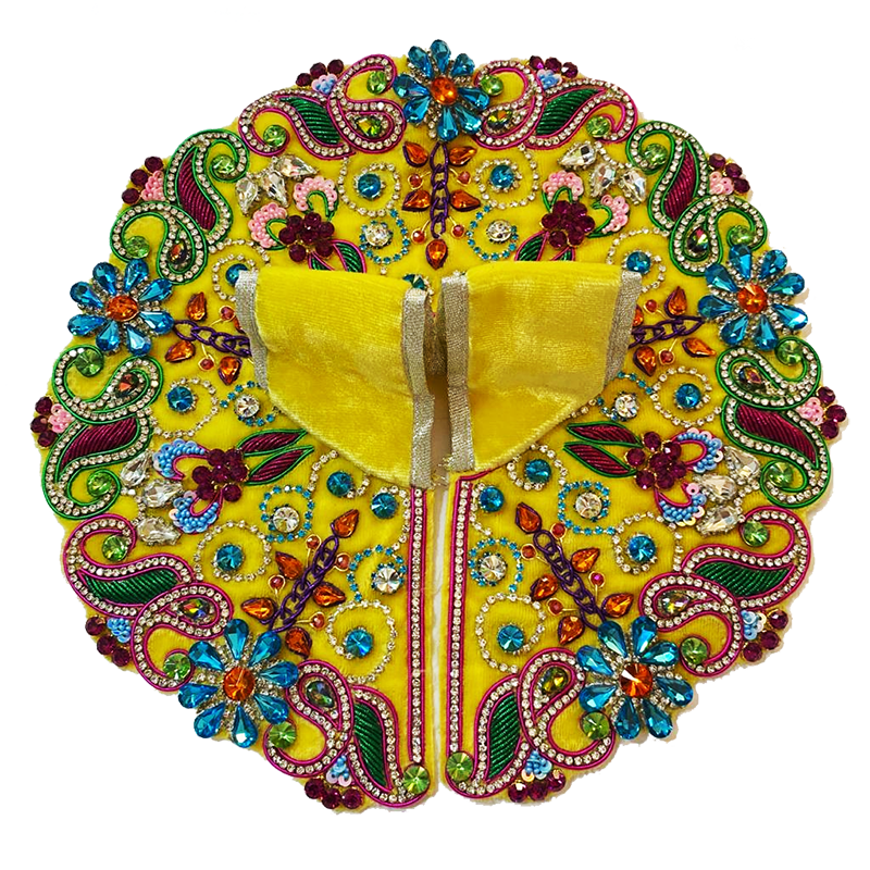 Yellow MultI Stone Designer Poshak 