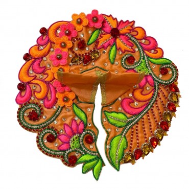 Orange Flower Cutwork Designer Poshak