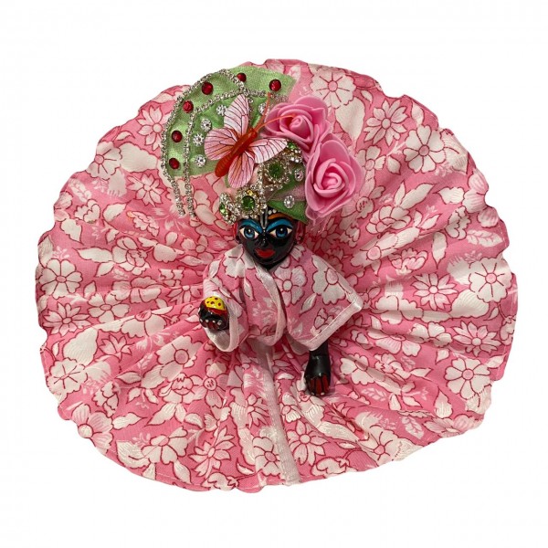 Flower Printed Pink  Laddu Gopal Poshak 