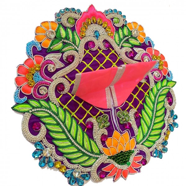 Flower Cutwork Violet Designer Poshak