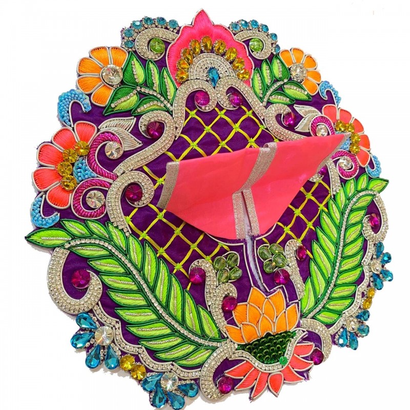 Flower Cutwork Violet Designer Poshak