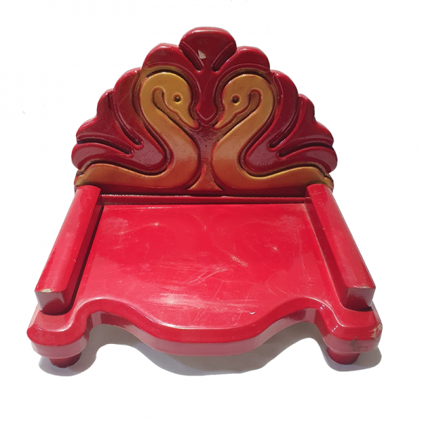 Wooden-Red Cut Design Singhasan