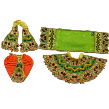  Green-Orange  Designer Poshak